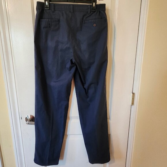 Vintage 90s Anchor Bay Blue Pants Size 33x34 Elastic Waist Made in USA Work Casu - Picture 11 of 11